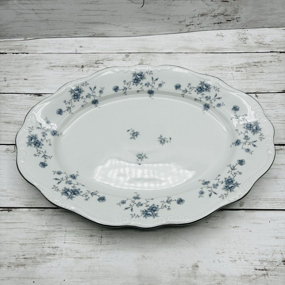 Johann Haviland Blue Garland 13" Oval Platter Bavaria Germany China